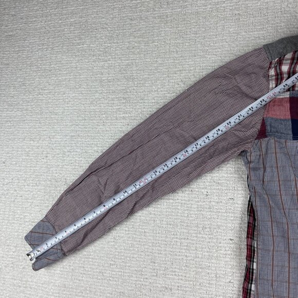 Desigual Mens Shirt Multicolor Patchworks Pattern Pockets Elbow Patches Size L - Picture 13 of 16